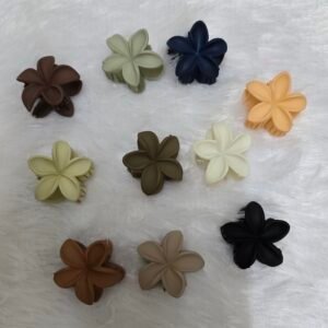 Small matte floral claw clip