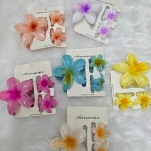 Set of floral claw clips