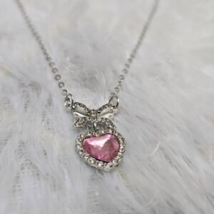 Pink heart silver jewellery