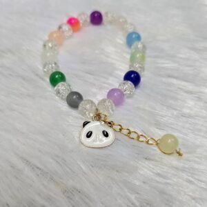 Beaded bracelet with panda charm