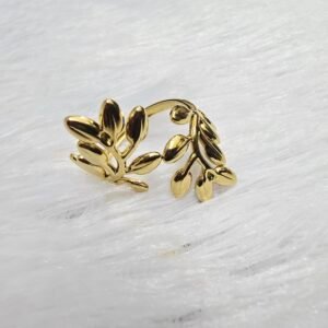 Anti tarnish leaf shaped ring