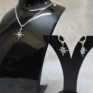 Star silver jewellery - set of earrings and pendant