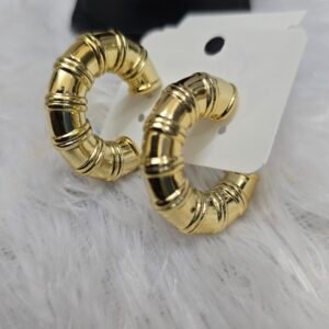 Bamboo style hoop earrings