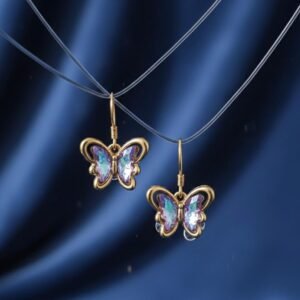 Butterfly pearl earrings