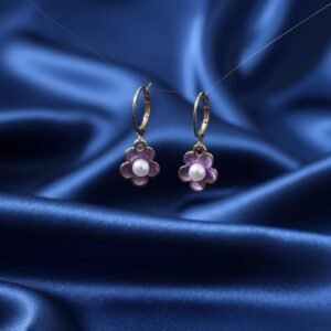 Tiny pearl floral earrings