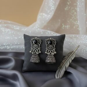 Silver Oxidised Jhumka