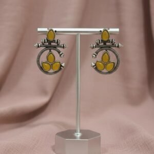 Silver oxidised jhumka