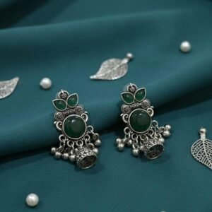 Silver Oxidised jhumka