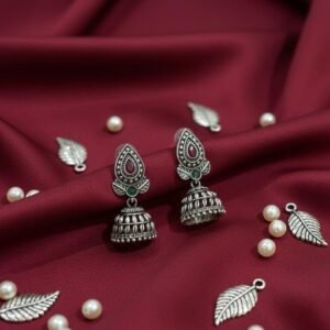 Silver Oxidised jhumka