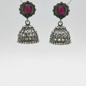 Silver Oxidised jhumka