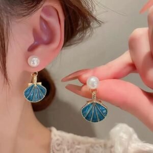 Pearl - blue shell Earrings