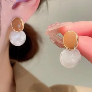 Two tone Resin drop Earrings