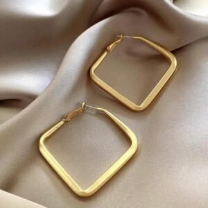 Metal square hoop earrings