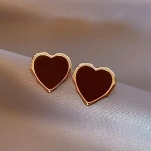 Maro0n heart stud