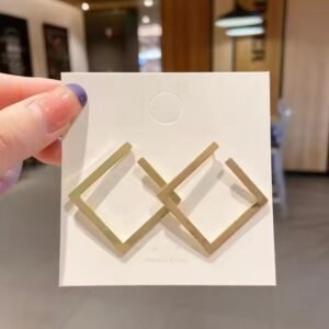 Square shaped gold plated stud