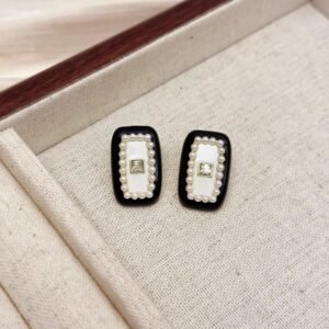 Black and white rectangular stud