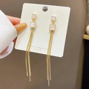 white square dangle earrings