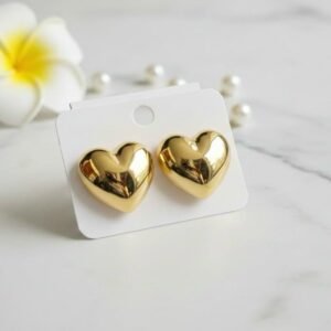 Gold plated heart stud