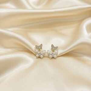 White butterfly stud