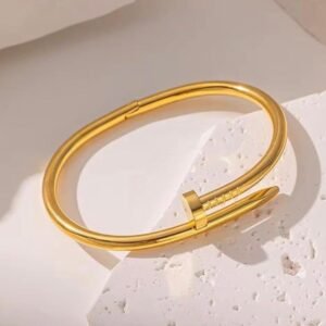 Anti tarnish nail shaped bracelet