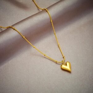 Anti tarnish heart pendant long chain