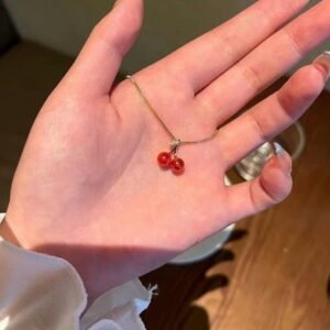 Anti tarnish cherry pendant