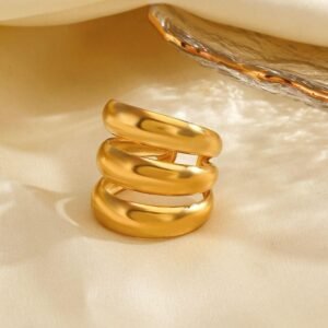 Anti tarnish triple layer ring