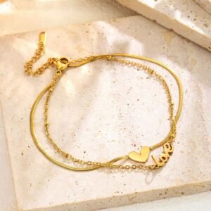 Anti tarnish love bracelet