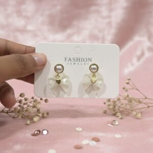 Pearl charm stud earrings