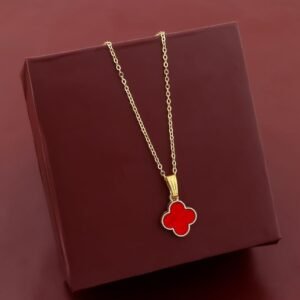 Red Clover pendant necklace