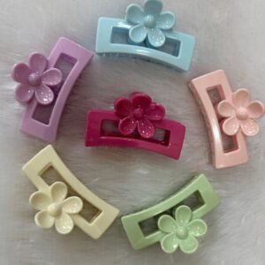 Rectangular floral claw clip