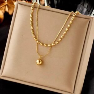 Gold plated double layer dot chain