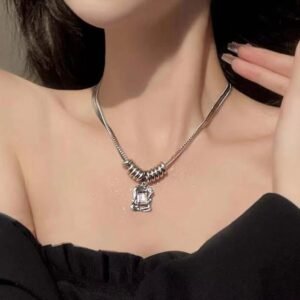 Anti tarnish silver double layer chain