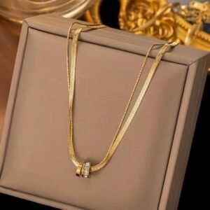 Gold plated double layer chain