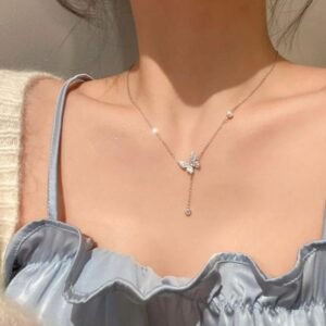 Silver butterfly chain